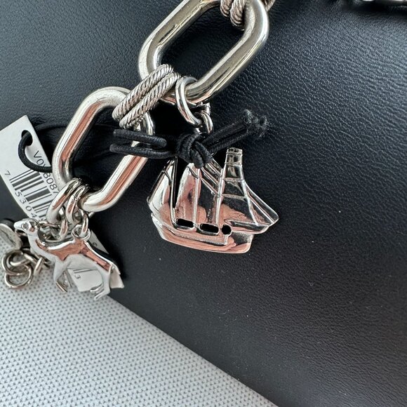 AZ II Charm Bracelet with Watch, Silver Tone, 7.5” + Extender NWT - Picture 7 of 16